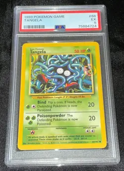 PSA 5 Additonal Ink Error Tangela - Base Set - 66/102 - Pokemon Card - Image 1