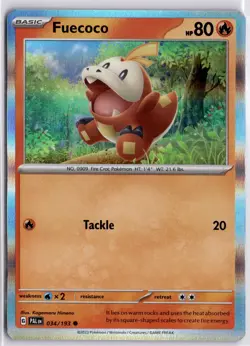 Fuecoco Scarlet Violet Paldea Evolved Rare Holo 034/193 Pokemon Trading Card TCG - Image 1