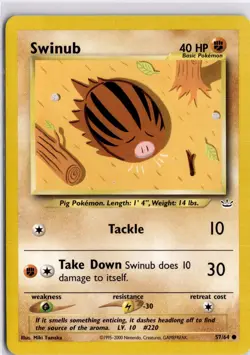 Swinub 57/64 Common Neo Revelation Pokemon Card Trading Card TCG - Image 1