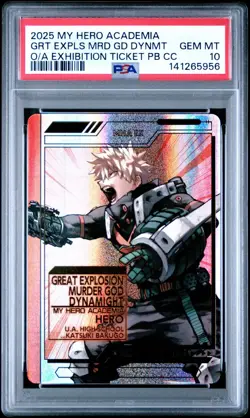 PSA 10 Bakugo Great Explosion My Hero Academia Original Art Exhibition Card Set - Image 1