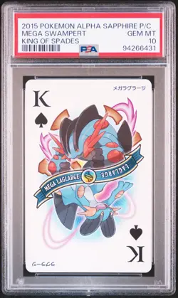 PSA 10 - Mega Swampert - Pokemon Alpha Sapphire Poker Playing Card 2015 POP 6! - Image 1