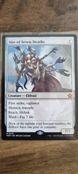 Magic The Gathering - Sire of Seven Deaths Foundations - 1 - NM - Mythic - Image 1