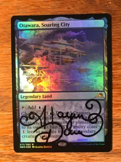 Magic the Gathering MTG foil Otawara, Soaring City Kamigawa signed by Artist NM - Image 1