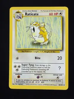 RATICATE - 40/102 - Base Set - Pokemon Card - LP - Image 1