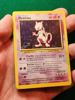 Pokemon TCG Mewtwo Base Set Unlimited 10/102 Holo 1999 WOTC - MP - Image 1