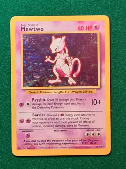 Pokemon TCG Mewtwo Base Set Unlimited 10/102 Holo 1999 WOTC - MP - Image 3