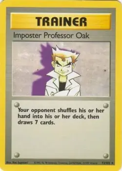 Imposter Professor Oak 73/102 Rare Base Set Unlimited Pokemon Moderately Played - Image 1