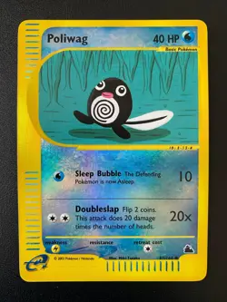POKEMON POLIWAG REVERSE HOLO FOIL 87/144 SKYRIDGE ENGLISH NM - Image 1