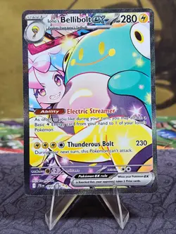 Pokemon TCG Iono's Bellibolt ex 183/159 Journey Together SIR Holo Card NM - Image 1