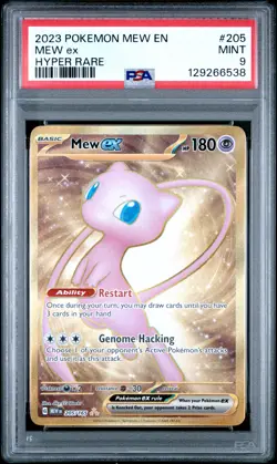 2023 POKEMON MEW EN-151 HYPER RARE #205 MEW ex PSA 9 - Image 1