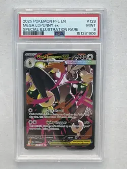 2025 POKEMON 128/094 MEGA LOPUNNY EX PHANTASMAL FLAMES SIR PSA 9 - Image 1