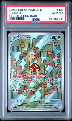PSA 10 Shuckle 136/132 Illustration Rare Pokemon Mega Evolution Base Set Gem Mt. - Image 1