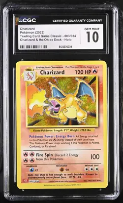 CGC 10 - Charizard 003/034 Pokemon TCG Classic CLC Deck English 2023 Gem Mint - Image 1