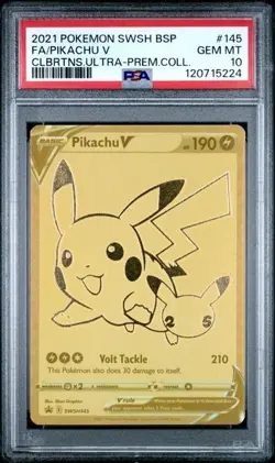 PIKACHU V #145 2021 Celebrations Ultra-Premium Collection PSA 10 Pokemon Card - Image 1
