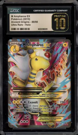 Pokemon M Ampharos EX XY Ancient Origins Full Art #88 CGC 10 Pristine - Image 1