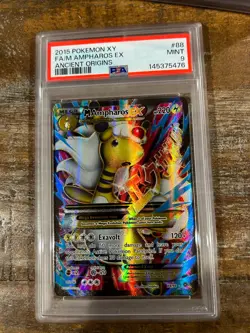 POKEMON 2015 Ancient Origins XY Full Art M AMPHAROS EX #88 PSA 9 Mint RARE - Image 1