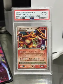 2009 POKEMON DIAMOND & PEARL BLACK STAR PROMO HOLO #DP45 CHARIZARD G LV.X PSA 6 - Image 1