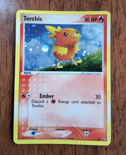 Pokemon TCG Torchic holo foil Black Star promo card 017 2004 Swirl MP - Image 1