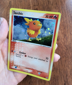 Pokemon TCG Torchic holo foil Black Star promo card 017 2004 Swirl MP - Image 4