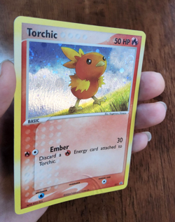 Pokemon TCG Torchic holo foil Black Star promo card 017 2004 Swirl MP - Image 5