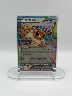 2025 POKEMON PRISMATIC EVOLUTIONS EEVEE EX 075/131 STAMPED DOUBLE RARE NM - Image 1
