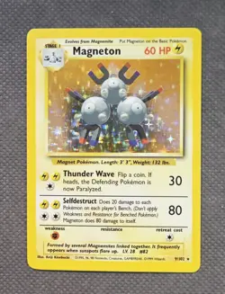 Magneton 9/102 Holo Rare (1999) Base Set WoTC Vintage TCG Pokemon - Image 1