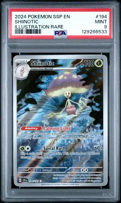 2024 POKEMON SSP EN-SURGING SPARKS IR #194 SHIINOTIC PSA 9 - Image 1