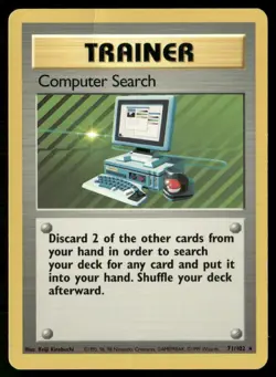 ✰ COMPUTER SEARCH 71/102 RARE BASE SET UNLIMITED POKEMON ✰ DMG - Image 2