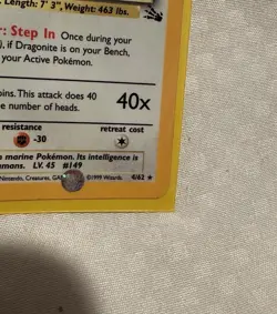 Pokemon Dragonite Holo Rare 4/62 Fossil English NM/MINT - Image 5