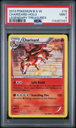 2013 POKEMON B&W LEGEND TREASURES #19 CHARIZARD-HOLO PSA 9 - Image 1