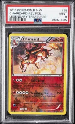 2013 POKEMON B&W LEGEND TREASURES #19 CHARIZARD-REVERSE FOIL PSA 9 - Image 1