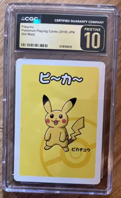Pikachu CGC 10 PRISTINE 2019 Old Maid Pokemon Playing Cards Japanese - Image 1