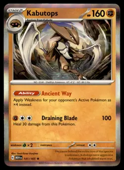 Kabutops 141/165 Rare 151 Pokemon Holo Near Mint - Image 1