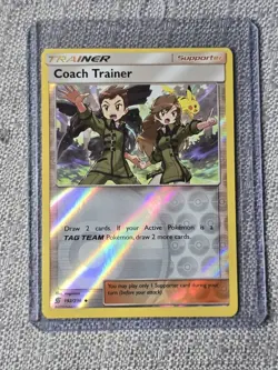 Pokemon 2019 Sun and Moon: Unified Minds Reverse Holo #192/236 COACH TRAINER - Image 1