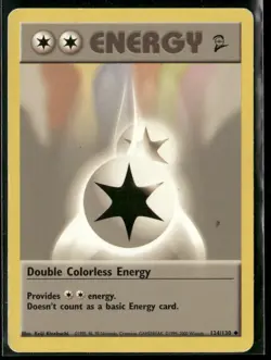 ✰ DOUBLE COLORLESS ENERGY 124/130 UNCOMMON BASE SET 2 POKEMON ✰ HP - Image 2
