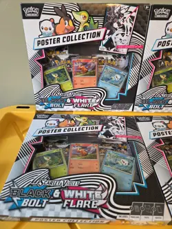 Pokemon Black Bolt & White Flare Poster Collection Box 4X Lot New Sealed - Image 2