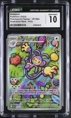 2025 Phantasmal Flames Pokemon Ambipom CGC 10 107/094 - Image 1
