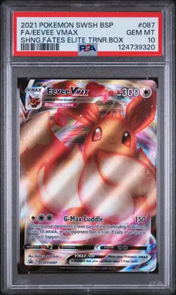 2021 POKEMON SWSH BLACK STAR PROMO #087 FULL ART/EEVEE VMAX PSA 10 - Image 1