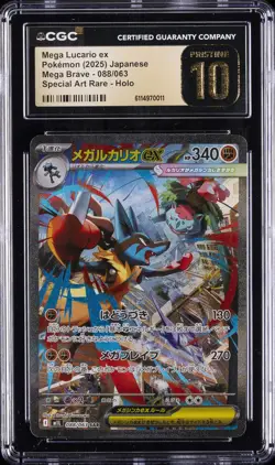 2025 POKEMON JPN MEGA BRAVE SPECIAL ART RARE MEGA LUCARIO EX CGC 10 PRISTINE - Image 1