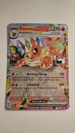 Pokemon Prize Pack Series 7 Flareon ex Stamped Card NM IN HAND - Image 1