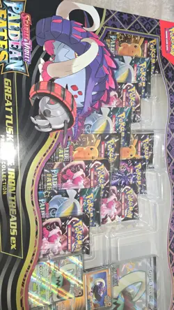 Pokemon TCG Paldean Fates Great Tusk EX & Iron Treads EX Premium Collection Box - Image 4