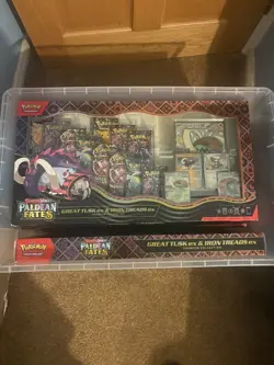 8 X Pokemon TCG PALDEAN FATES Great Tusk Iron Treads Ex Premium Collection - NEW - Image 1