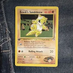 Pokemon Brock's Sandshrew Basic Gym Heroes Card 7/132 English Wizards 2000 - Image 1