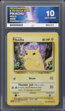 Pokemon Pikachu TCG Classic Collection Holo Card 008/034 Ace Grading 10 Gem Mint - Image 1