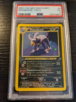 PSA 5 EX - Houndoom Holo Rare WOTC Neo Discovery 2001 Pokemon Card #4/75 Low Pop - Image 1