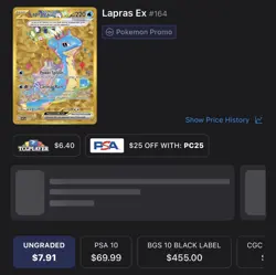 Pokemon Lapras EX 164 SV: Scarlet & Violet Promo Full Art Holo Tera Card - Image 4