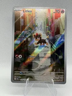 Pokemon Litleo 139/132 Me01 Mega Evolution Illustration Rare Holo Full Art Card - Image 1