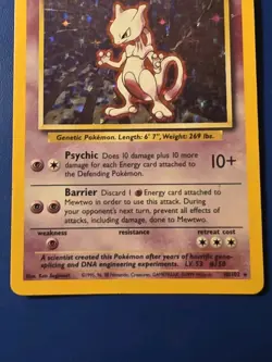 Pokemon TCG Mewtwo Base Set Holo Unlimited Rare Card 10/102 - Image 3