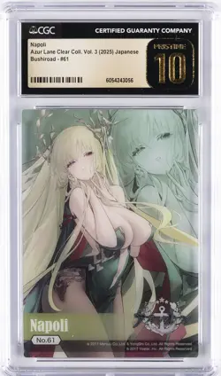 2025 BUSHIROAD TRADING CARD COLL CLEAR AZUR LANE VOL.3 #61 NAPOLI CGC 10 - Image 1