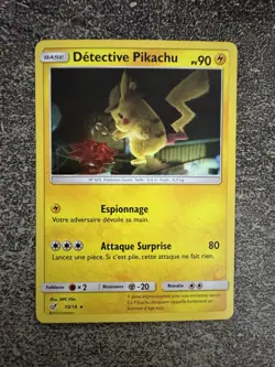 DETECTIVE PIKACHU HOLO - POKEMON 10/18 DETECTIVE PIKACHU SERIE FR - Image 1